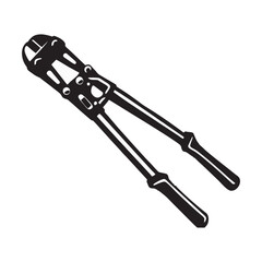 silhouette image of iron scissors on a white background