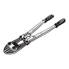 silhouette image of iron scissors on a white background