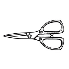 silhouette image of iron scissors on a white background