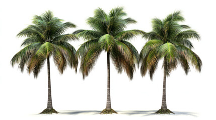 Obraz premium different types of coconut palm trees isolated on a transparent background