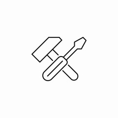 hammer and screwdriver icon sign vector