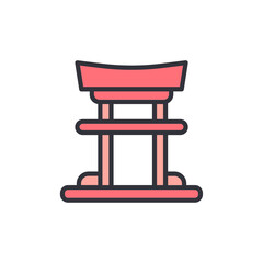 Elegant Pink Torii Gate Symbolizing Passage And Cultural Significance