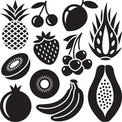 Fruit Silhouette Clipart Bundle – SVG PNG for Kitchen & Crafts

Tropical Fruit Silhouettes – Pineapple, Mango, and Citrus Designs

Juicy Fruit SVG Pack – Apple, Banana, Strawberry Vector Art

Fruit Ou