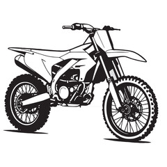 image of dirt bike silhouette on white background