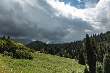 clouds over the mountains
