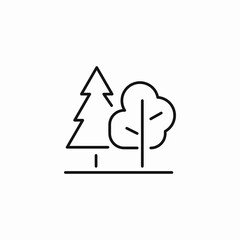 pine deciduous trees icon sign vector