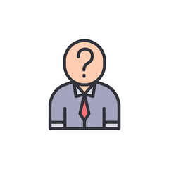 Anonymous Employee Question Mark Icon In Minimalist Business Design