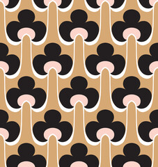 illustration seamless floral tree pattern, colorful geometry vintage background texture 
