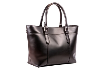 Naklejka premium Elegant Black Leather Tote Bag Professional & Stylish Handbag for Women