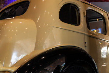 low-angle view of the classic car