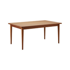 Fototapeta premium Simple wooden dining table with four legs isolated on transparent background