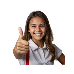 Happy Girl Giving Thumbs Up, Positive Feedback, Approval Gesture