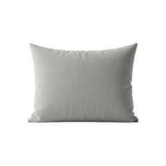 A soft textured light gray rectangular pillow isolated on transparent background