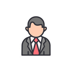 Modern Graphic Of A Business Man Wearing A Formal Suit And Tie