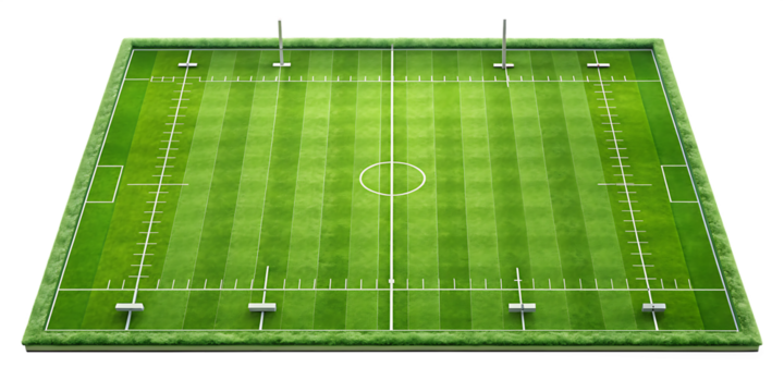 rugby pitch rugby  pitch  isolated on white background PNG , AI GENERATED