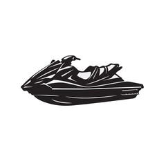 image of jet ski silhouette on white background