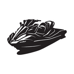 image of jet ski silhouette on white background