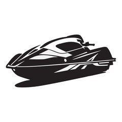 Naklejka premium image of jet ski silhouette on white background