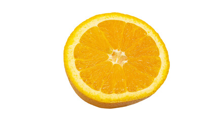 背景透過のオレンジ断面（柑橘フルーツ素材）