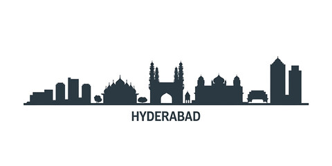 Hyderabad Cityscape Silhouette A Minimalist Vector Illustration