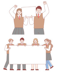 Adolescents, plan cards, school uniforms, underage, boys, girls, academic, entrance exams, entrance examinations, events, education, support, challenges, students