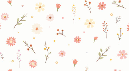 Vetor seamless floral colorful pattern on a white background