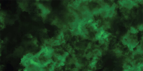 Abstract green watercolor smoke effect texture background with dark tones and blurred clouds suitable for backgrounds, posters, banners, and digital art designs.
