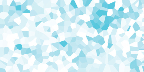 Abstract mosaic background featuring various shades of blue and white comprising geometric shapes with a modern and contemporary aesthetic that can serve as a graphic design element