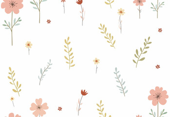 Colorful hand drawn ditsy flowers. Vector seamless pattern
