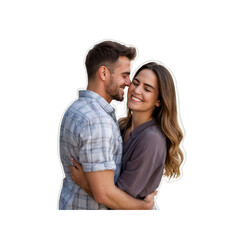 Fototapeta premium Happy Couple Embracing, Showing Affection and Love