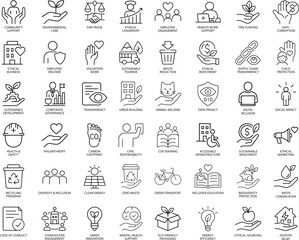 ESG and Sustainability Icons Vector Illustration