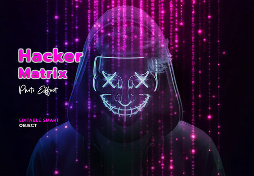 Hacker Matrix Cyberpunk Photo Effect
