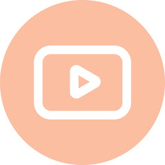 Play Button Icon on Orange Circle Background