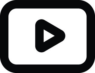 Play Button Video Icon in Bold Outline Style
