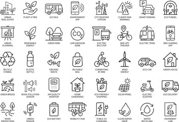 Ecology Icons Set, Vector Illustration, on White Background