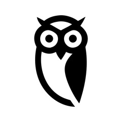 Vector art of a stylized black owl icon 