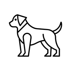 Vector art of a simple line drawing of a dog