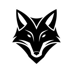 Vector art of a black fox head icon 