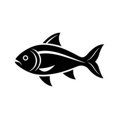 Vector art of a black fish silhouette 