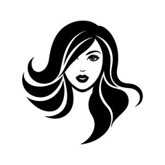 Vector art of a stylish woman with wavy hair 