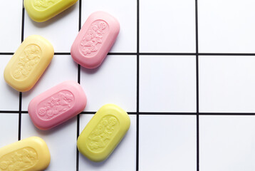 Various solid soaps for body hygiene