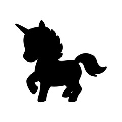 Vector art of a cute black unicorn silhouette © MDJAHIDUL