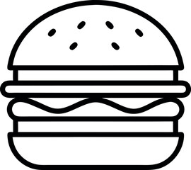 Burger line art vector icon	