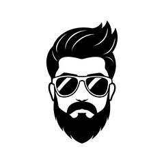 Vector art of a stylish man with a beard and sunglasses