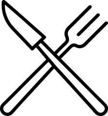Crossed fork and knife vector icon	