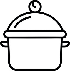 Food warmer open pot vector icon on white background	
