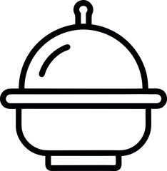 Food warmer side open vector icon on white background	