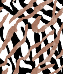 stock photo zebra seamless pattern, animal skin tiger brown texture background 