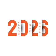Simple and Elegant 2026 Happy New Year Text Design.