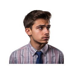 Pensive Young Businessman with Concerned Expression